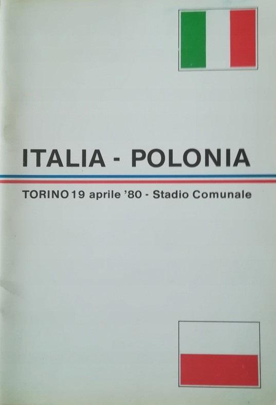 Program meczowy Włochy - Polska 2:2 (19.04.1980).