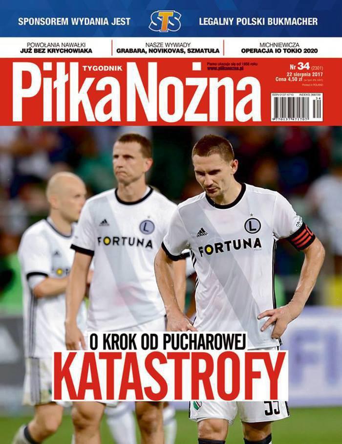 Okładka Piłka Nożna po meczu Legia Warszawa - Sheriff Tyraspol 1:1 (17.08.2017).