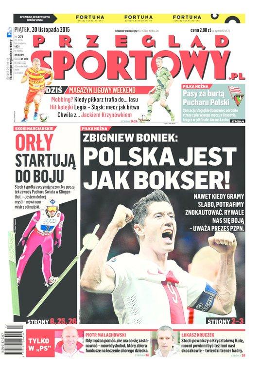 Przegląd Sportowy po Cracovia - Zagłębie Sosnowiec 0:2 (19.11.2015)