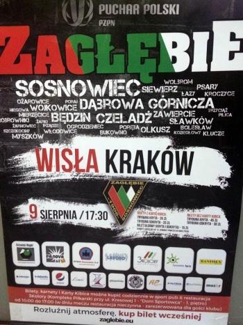 Zagłębie Sosnowiec - Wisła Kraków 3:4 (pd.), 09.08.2016 plakat