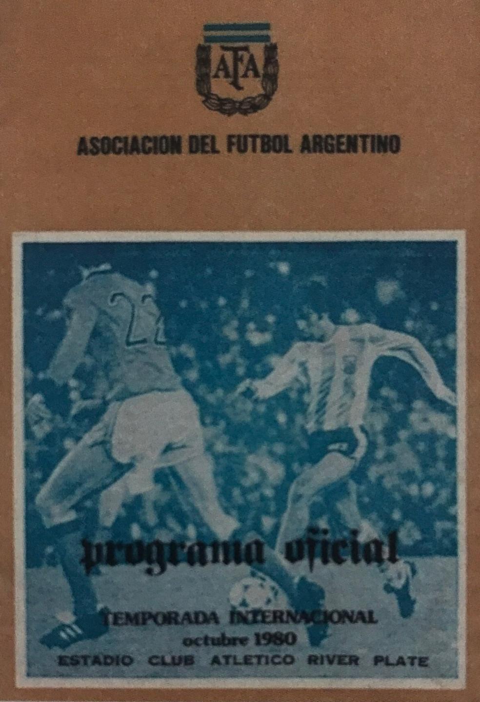 Program meczowy Argentyna - Polska 2:1 (12.10.1980)