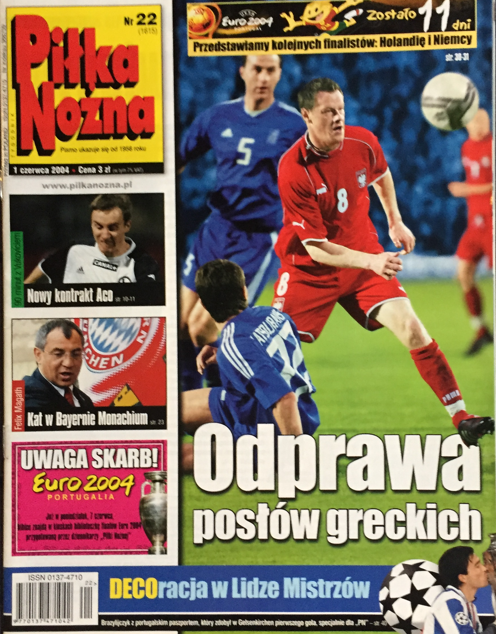 okładka piłki nożnej po meczu polska - grecja (29.05.2004)