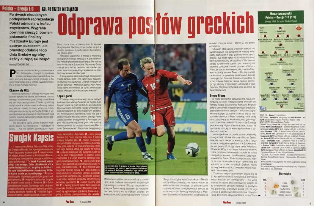piłka nożna po meczu polska - grecja (29.05.2004)