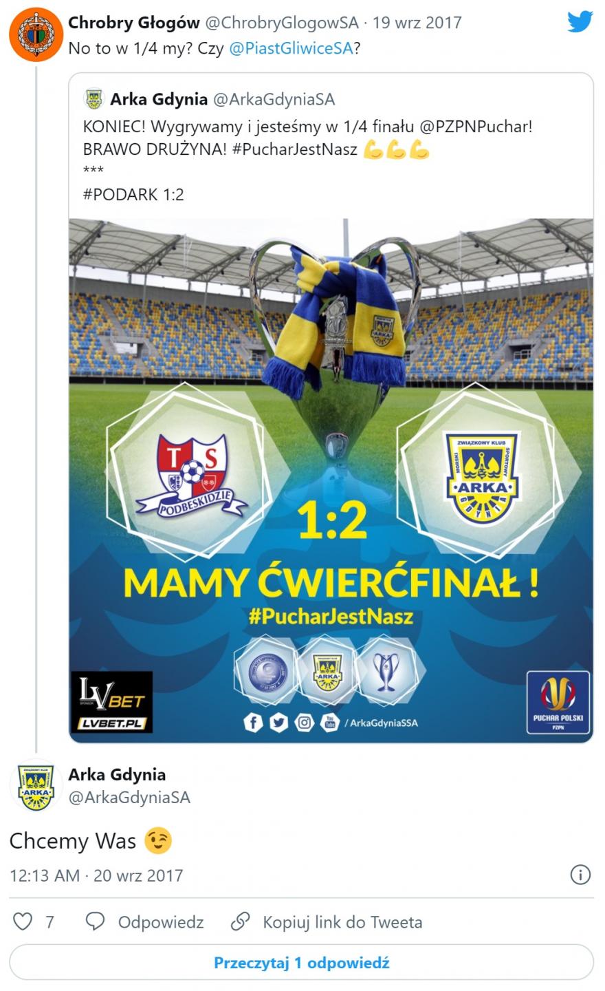 Chrobry Głogów - Piast Gliwice 2:1 (26.09.2017)