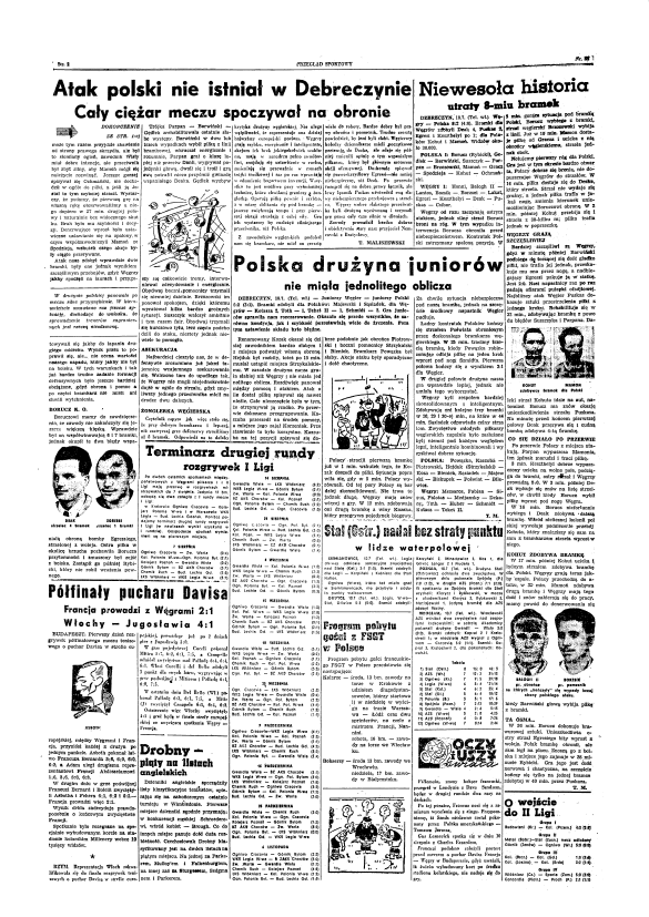 Przegląd Sportowy po Węgry - Polska 8:2 (10.07.1949) 2