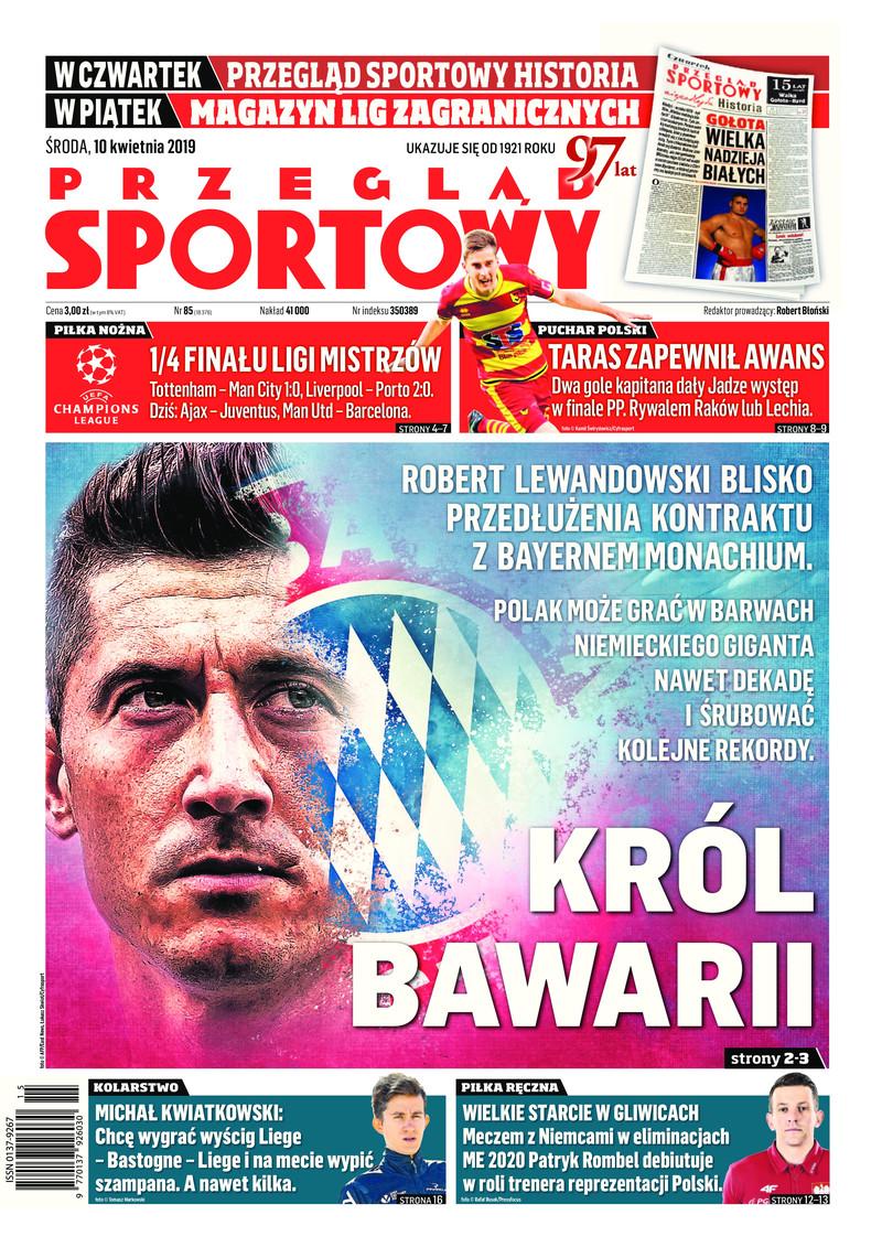 Okładka Przegląd Sportowy po meczu Jagiellonia Białystok - Miedź Legnica 2:1 (09.04.2019).