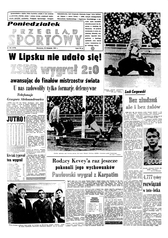 Przegląd Sportowy po Polska - ZSRR 0:2 (24.11.1957) 1