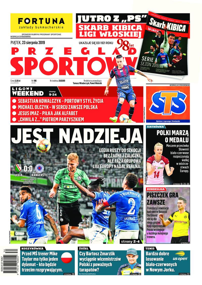 Okładka Przegląd Sportowy po meczu Legia Warszawa - Rangers FC 0:0 (22.08.2019)