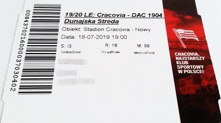 Bilet Cracovia - DAC Dunajská Streda 2:2 pd. (18.07.2019)