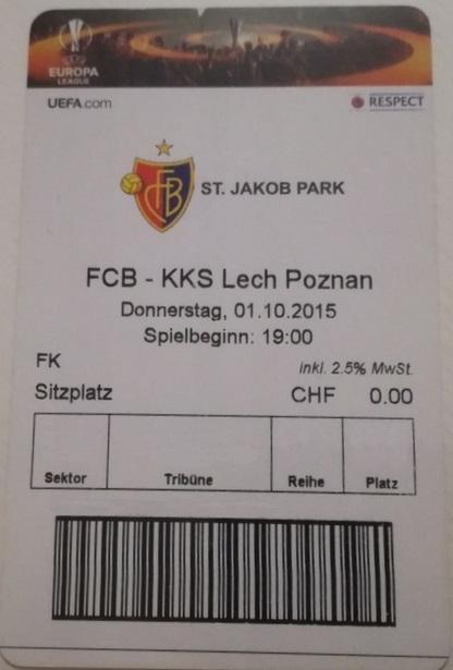 FC Basel - Lech Poznań 2:0 (01.10.2015)