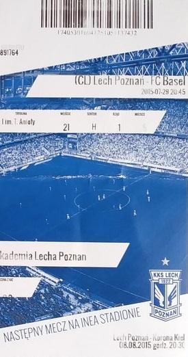 Bilet Lech Poznań - FC Basel 1:3 (29.07.2015)