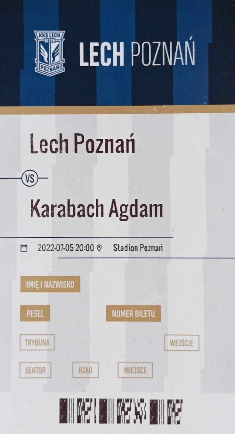 Lech Poznań - Qarabağ Ağdam 1:0, 05.07.2022