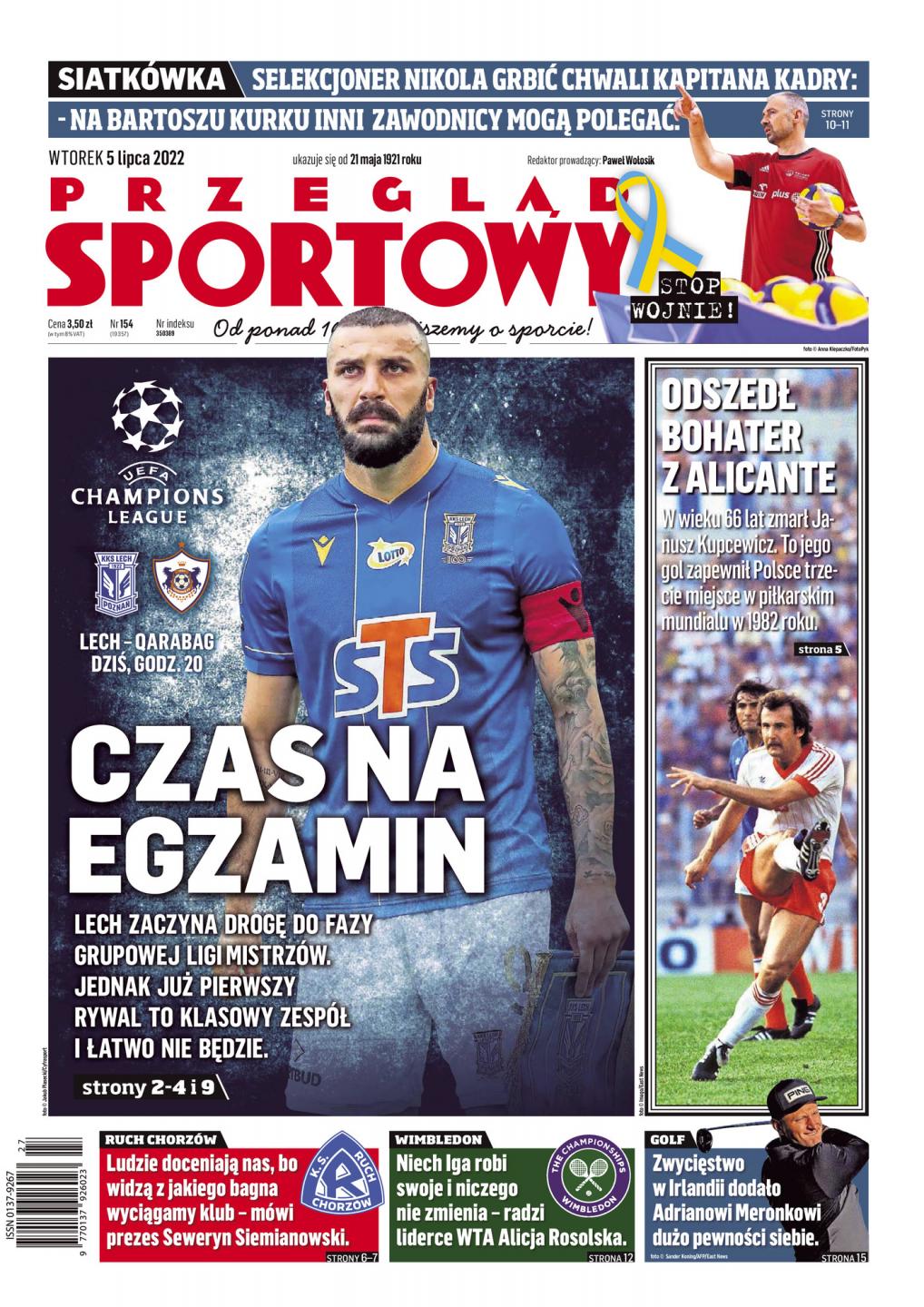 Lech Poznań - Qarabağ Ağdam 1:0, 05.07.2022 Przegląd Sportowy