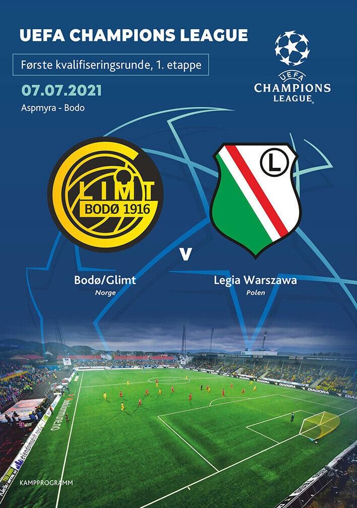 Program meczowy Bodø/Glimt - Legia Warszawa 2:3 (07.07.2021).