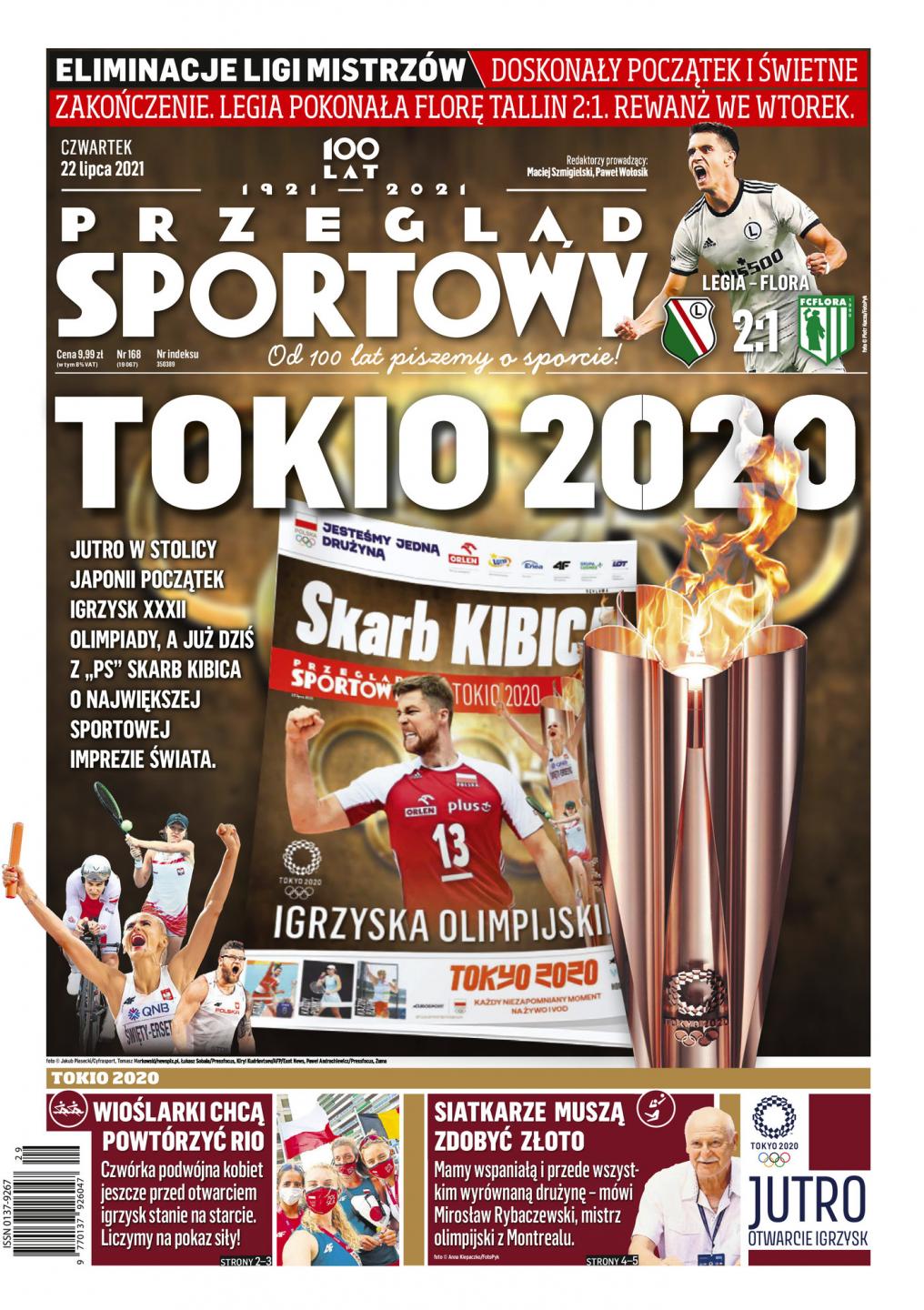 Okładka Przegląd Sportowy po meczu Legia Warszawa - Flora Tallin 2:1 (21.07.2021).