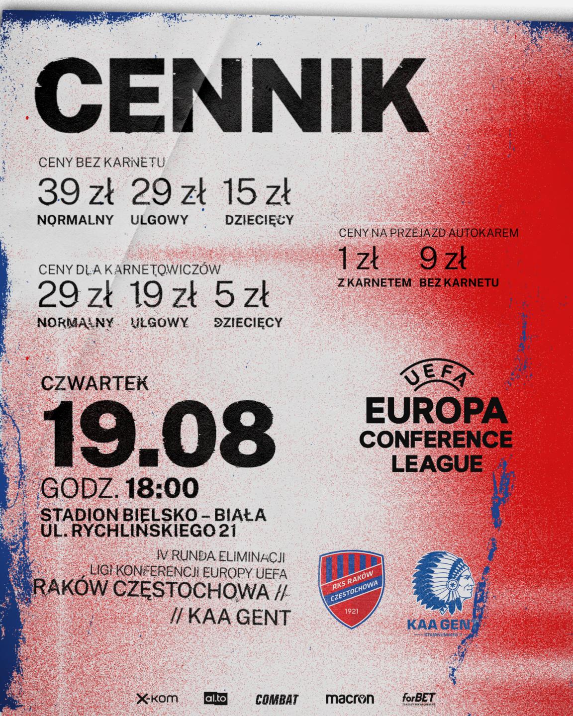 Raków Częstochowa - KAA Gent 1:0 (19.08.2021)