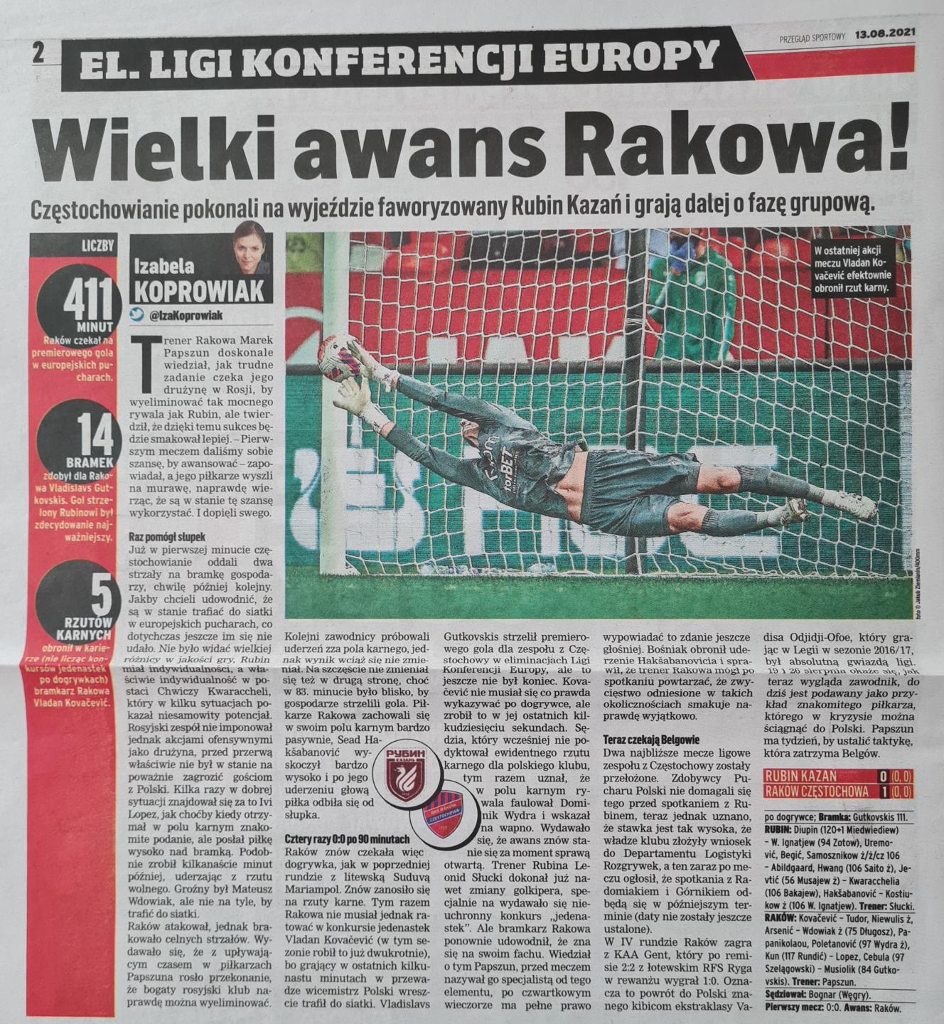 Rubin Kazań - Raków Częstochowa 0:0 (12.08.2021)