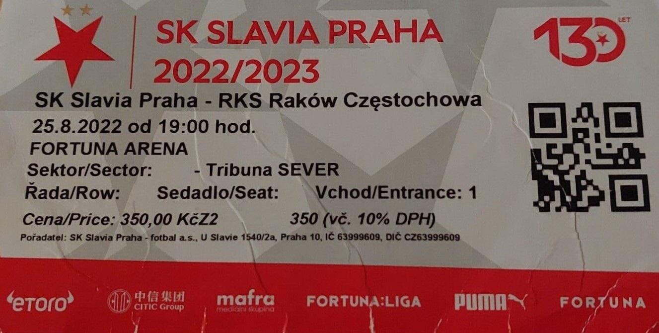 Slavia Praga - Raków Częstochowa 2:0 pd. (25.08.2022)