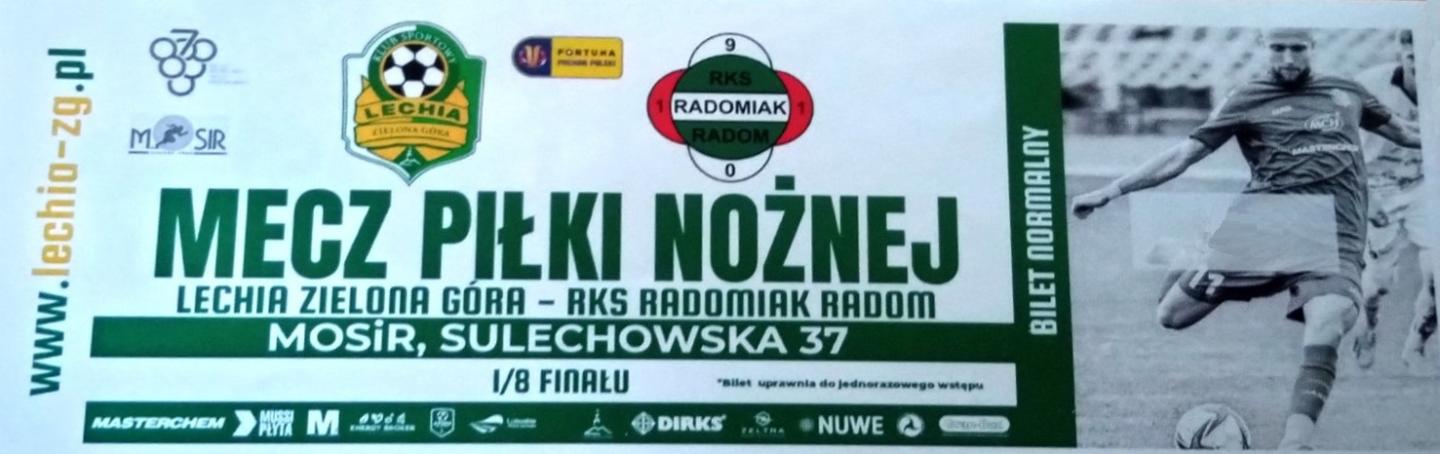 Lechia Zielona Góra - Radomiak Radom 0:0, k. 3:1 (10.11.2022)