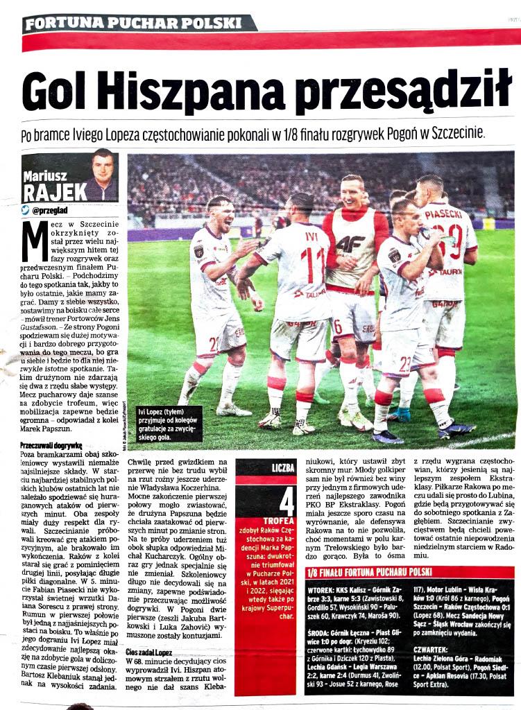 Pogoń Szczecin - Raków Częstochowa 0:1 (09.11.2022)