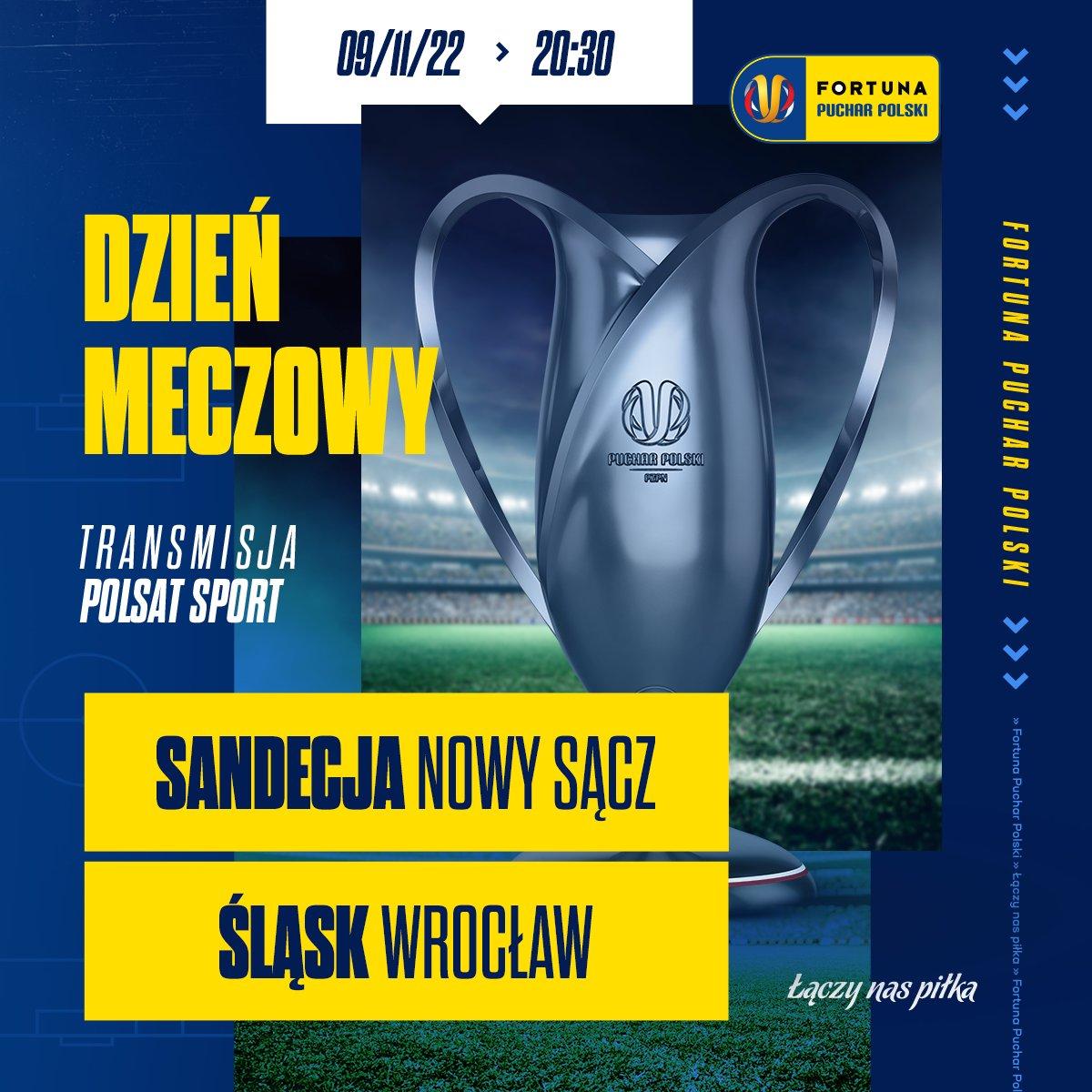 Sandecja Nowy Sącz - Śląsk Wrocław 0:3 wo (09.11.2022)