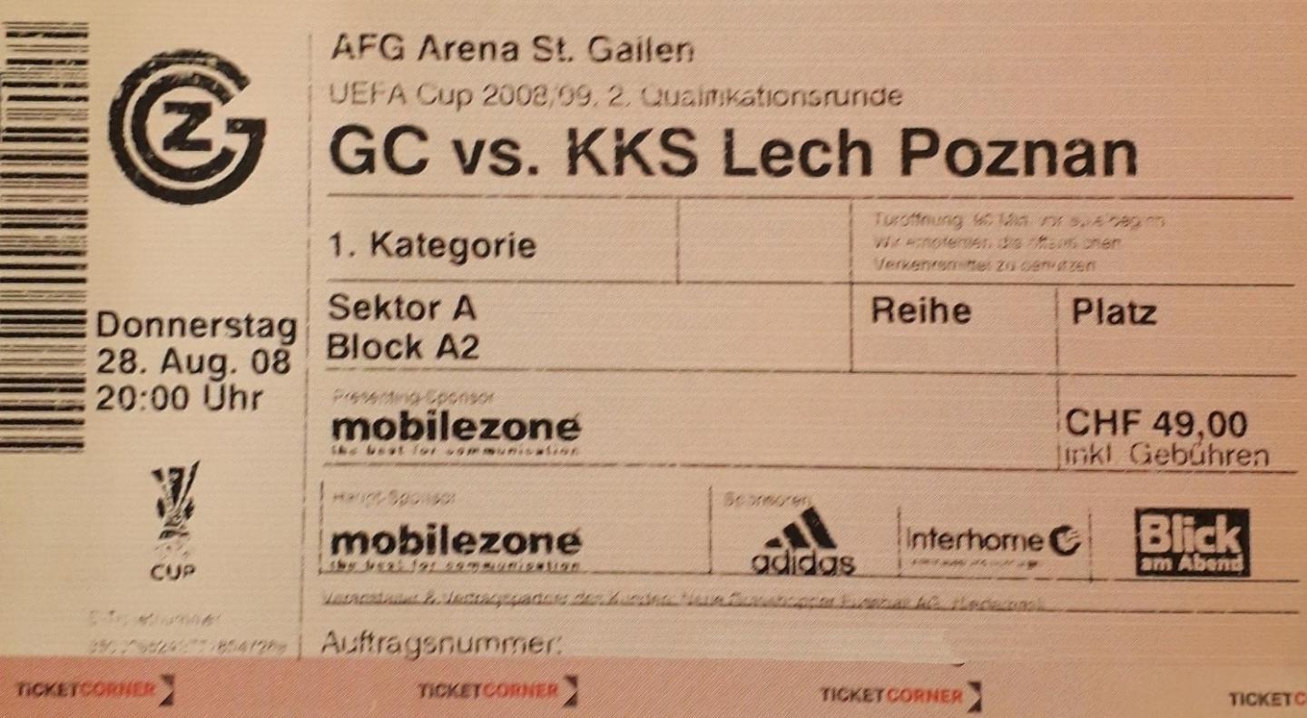 Grasshopper Zurych - Lech Poznań 0:0 (28.08.2008)