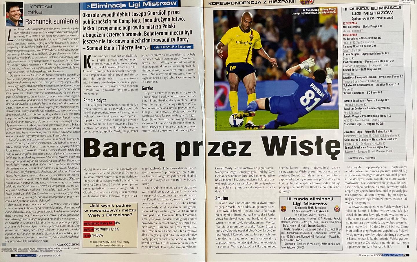 Piłka Nożna po FC Barcelona - Wisła Kraków 4:0 (13.08.2008)