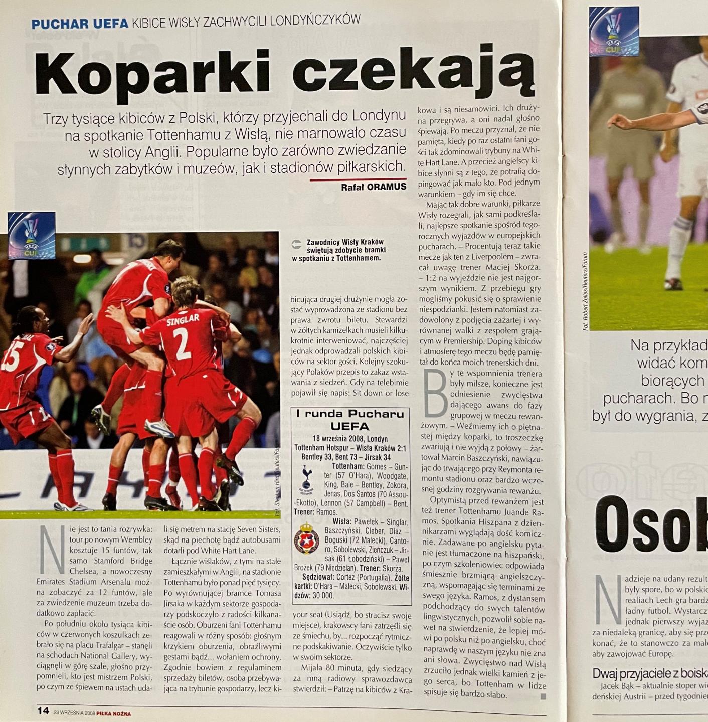 Piłka Nożna po Tottenham Hotspur - Wisła Kraków 2:1 (18.09.2008)