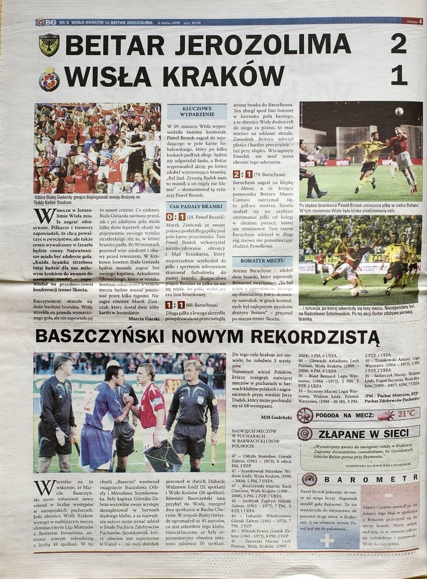 Program meczowy Wisła Kraków - Beitar Jerozolima 5:0 (06.08.2008) 2