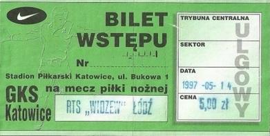 GKS Katowice - Widzew Łódź 2:0 (14.05.1997)