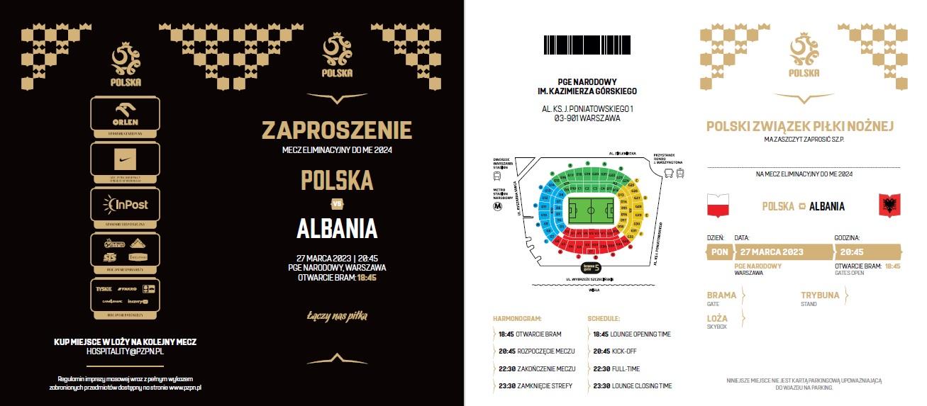 Bilet z meczu Polska - Albania 1:0 (27.03.2023)