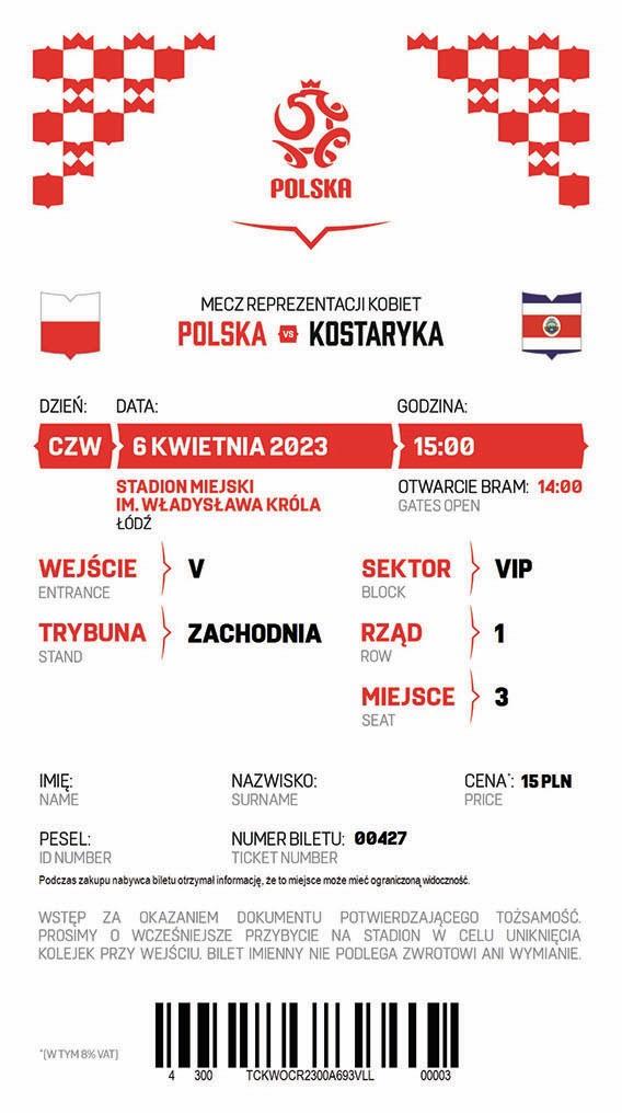 Polska - Kostaryka 2:1 (06.04.2023)
