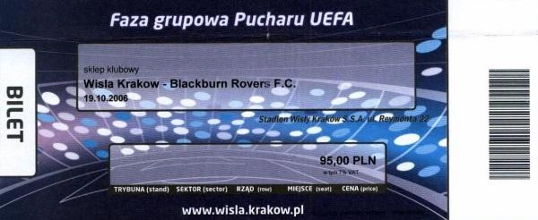 Wisła Kraków - Blackburn Rovers 1:2 (19.10.2006)
