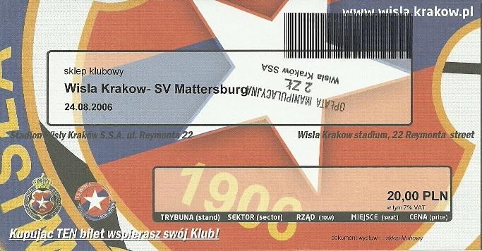 Wisła Kraków - SV Mattersburg 1:0 (24.08.2006)