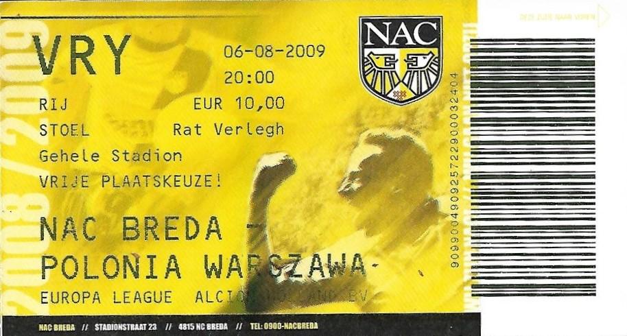 Bilet na mecz NAC Breda - Polonia Warszawa