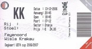 Feyenoord Rotterdam - Wisła Kraków 3:1 (13.12.2006)