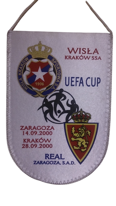 Proporczyk z meczu Wisła Kraków - Real Saragossa 4:1 pd, k. 4-3 (28.09.2000)