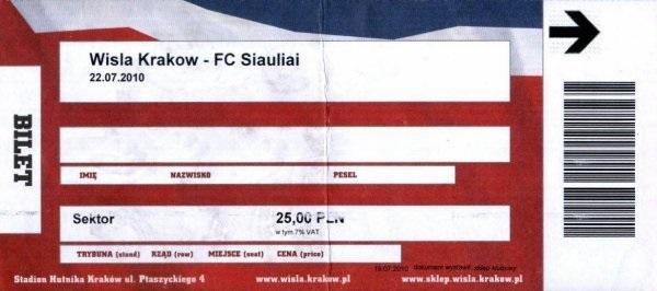 Wisła Kraków - FK Šiauliai 5:0 (22.07.2010)