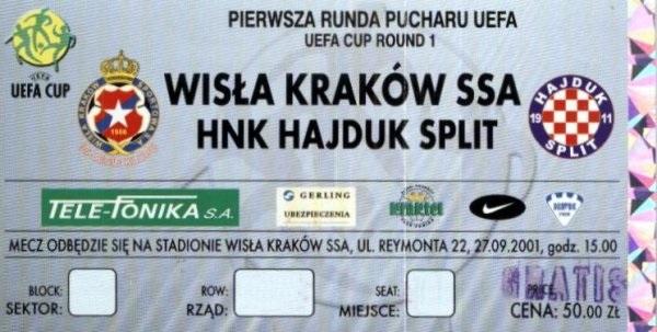 Wisła Kraków - Hajduk Split 1:0 (27.09.2001)