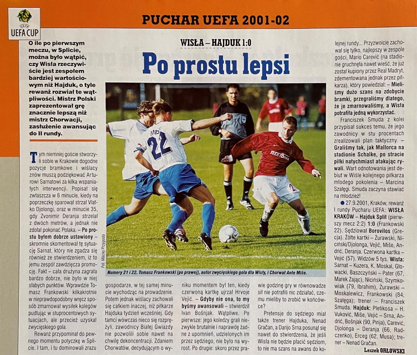 Wisła Kraków - Hajduk Split 1:0 (27.09.2001)