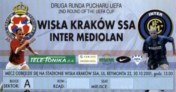Wisła Kraków - Inter Mediolan 1:0 (30.10.2001)