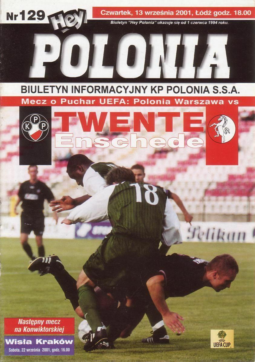 Program meczowy Polonia Warszawa - Twente Enschede (20.09.2001)