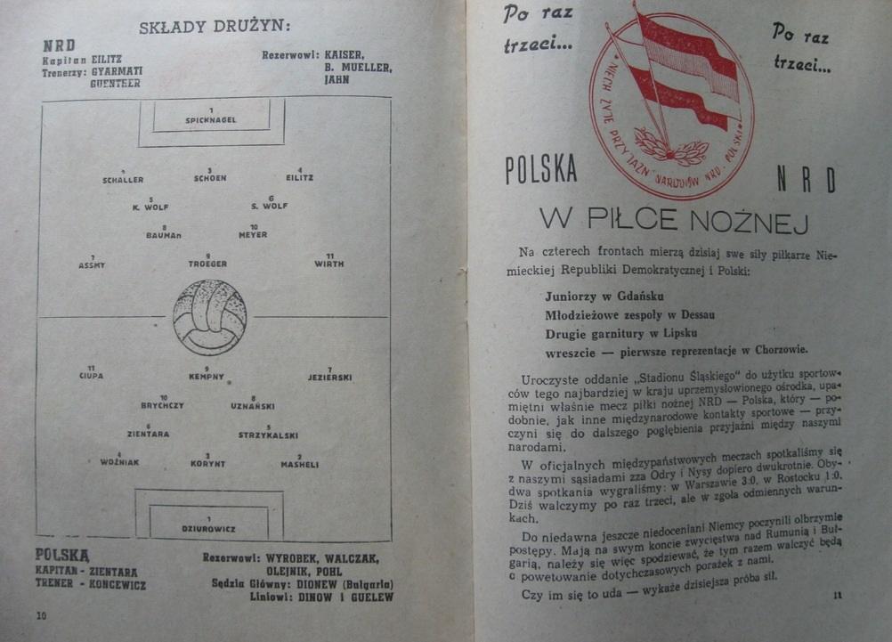 Program otwarcia stadionu Śląskiego (22.07.1956)