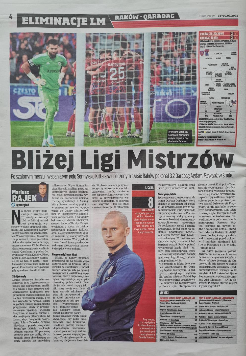 Raków Częstochowa - Qarabağ Ağdam 3:2 (26.07.2023)