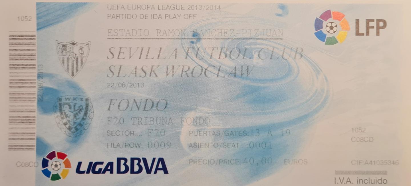 Sevilla FC - Śląsk Wrocław 4:1 (22.08.2013)