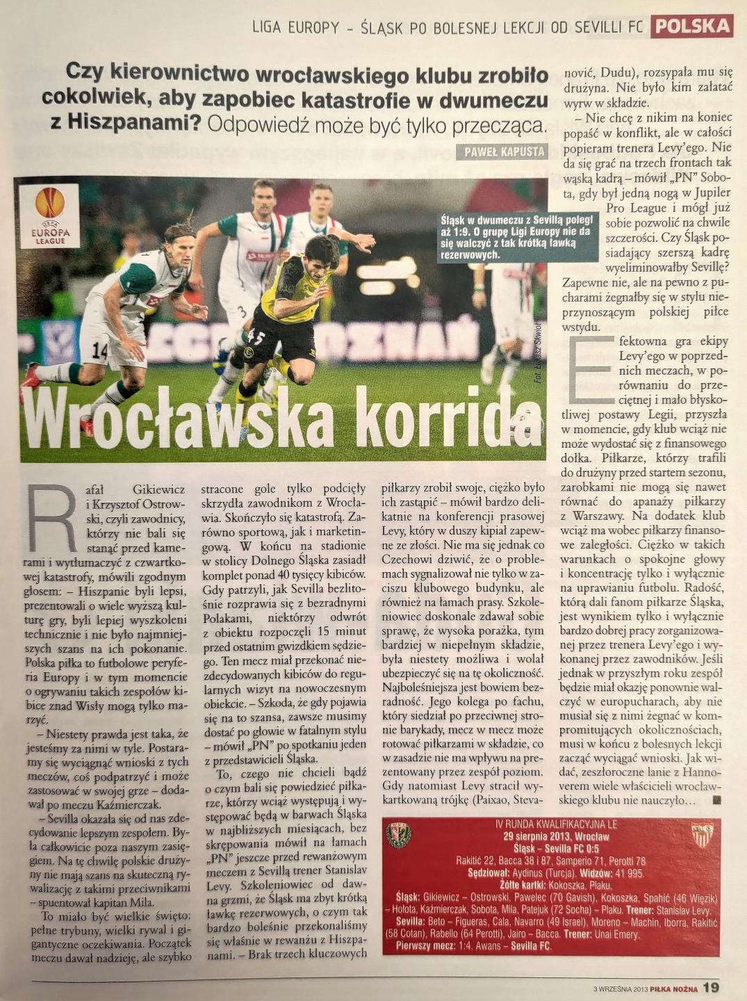 Śląsk Wrocław - Sevilla FC 0:5 (29.08.2013)