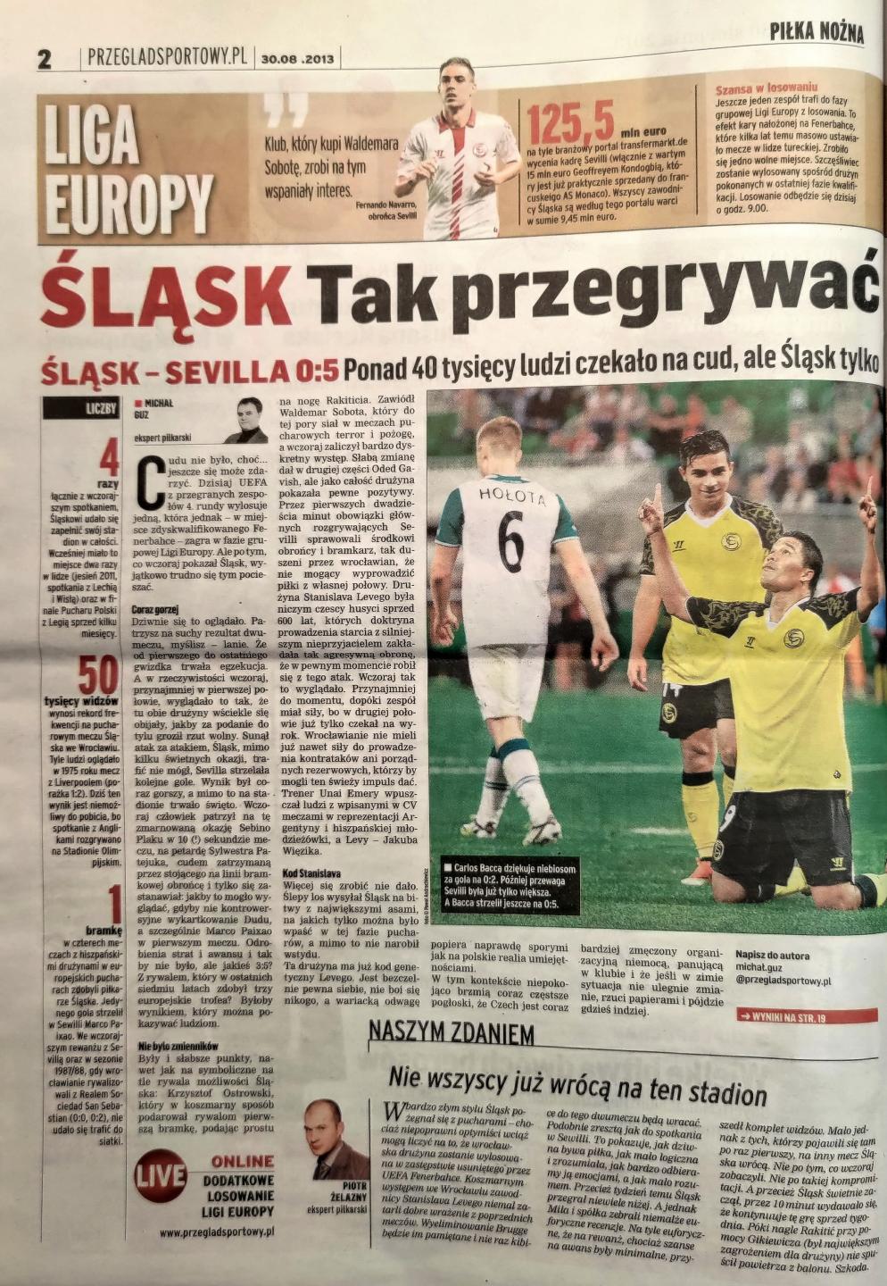Śląsk Wrocław - Sevilla FC 0:5 (29.08.2013)