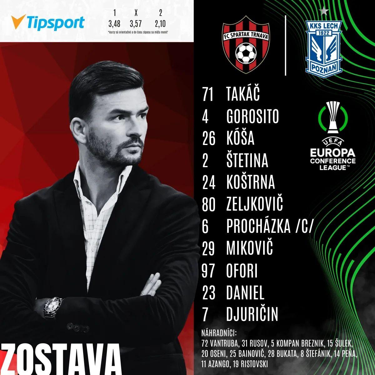 Spartak Trnawa - Lech Poznań 3:1, 17.08.2023