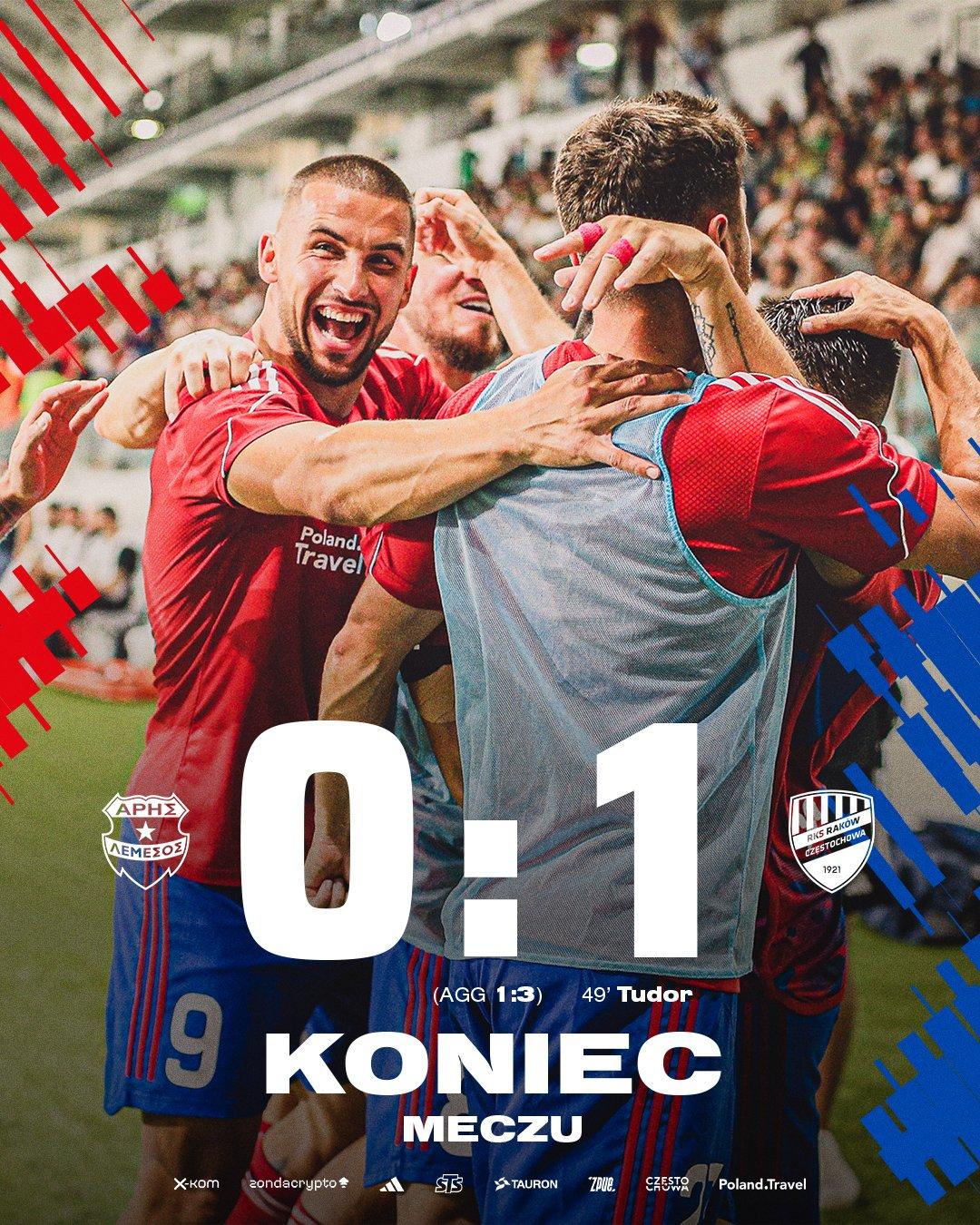 Aris Limassol - Raków Częstochowa 0:1, 15.08.2023