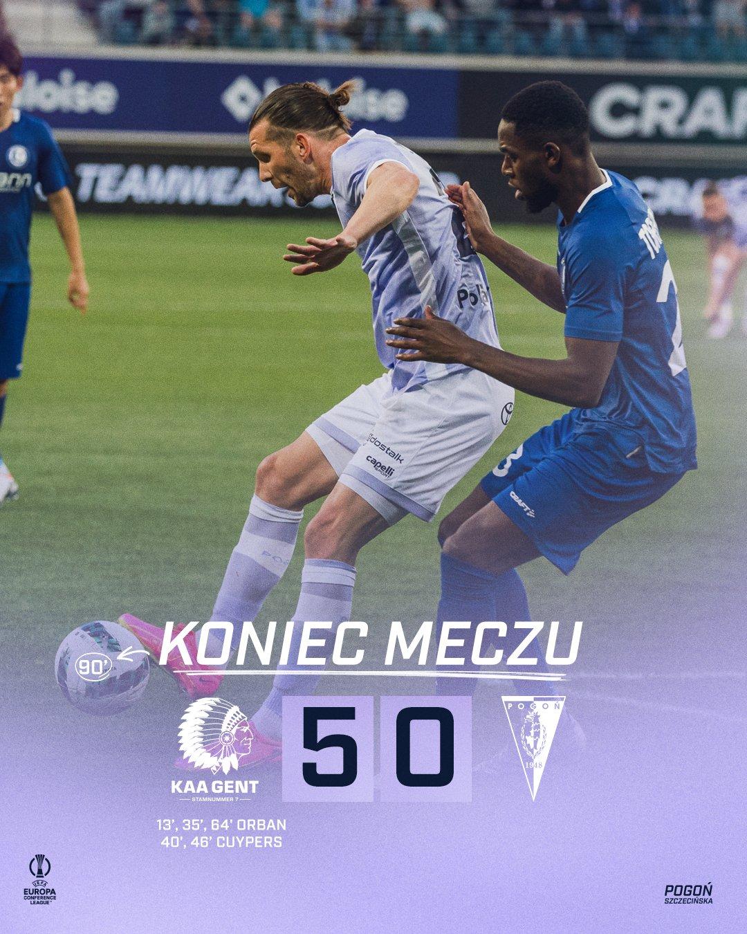 KAA Gent - Pogoń Szczecin 5:0 (09.08.2023)